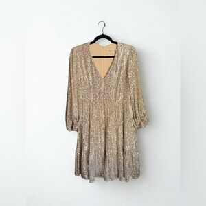 Nordstrom Eliza J Balloon Sleeve Sequin Dress